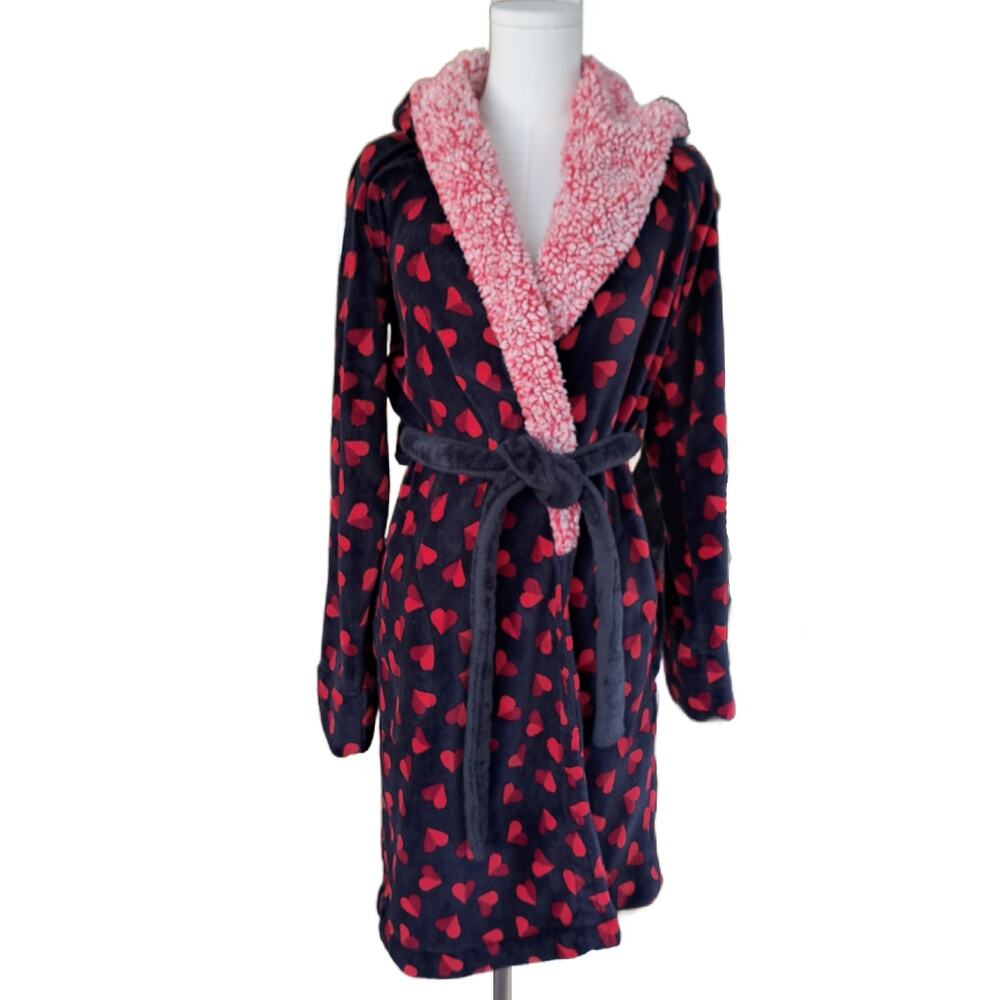 Vera Bradley Cozy Life Robe Love You Lots Small Medium Pink Hearts Fleece Plush